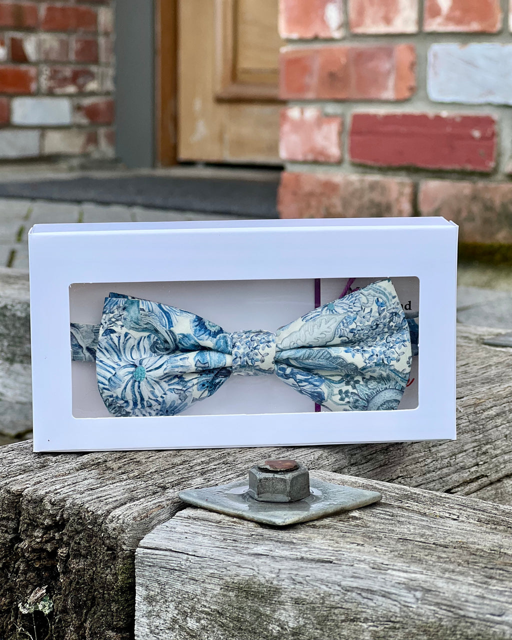 Blue Floral Bow Tie in Liberty Tana Lawn