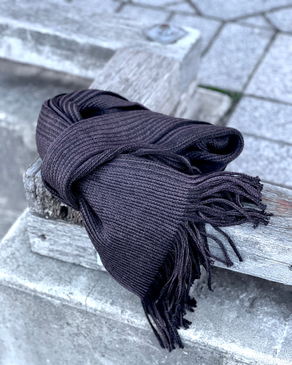 Black and purple mens striped scarf