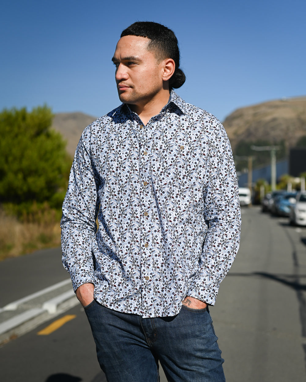 Lichfield Lifestyle | Long-sleeve Shirt | 100% Cotton | Micro-floral