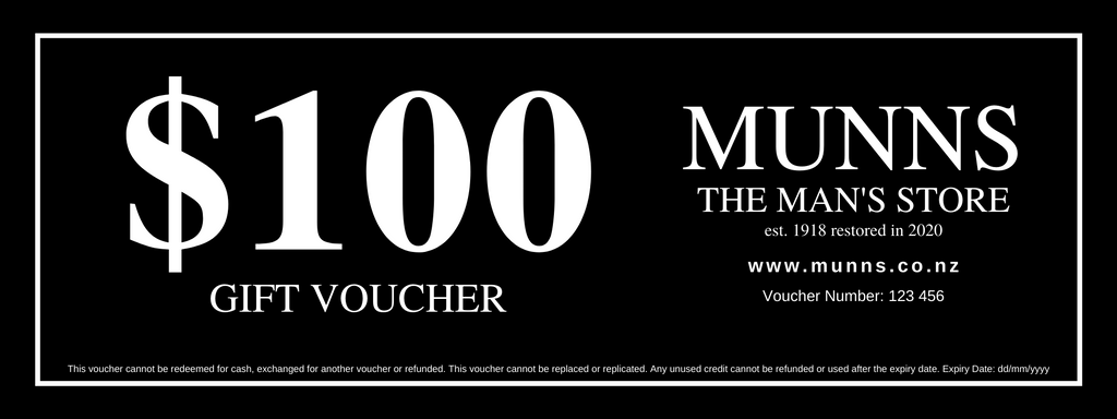 Munns Gift Voucher | To the Value of $100