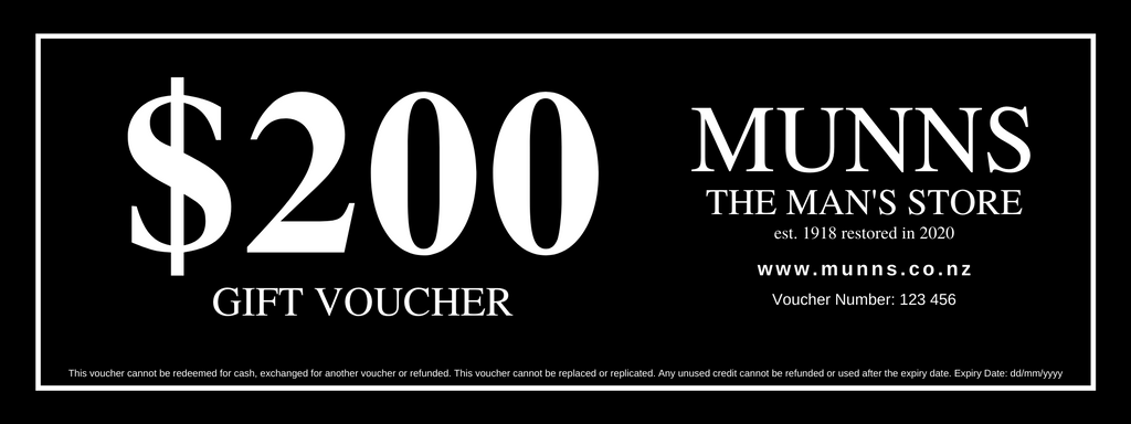 Munns Gift Voucher | To the Value of $200