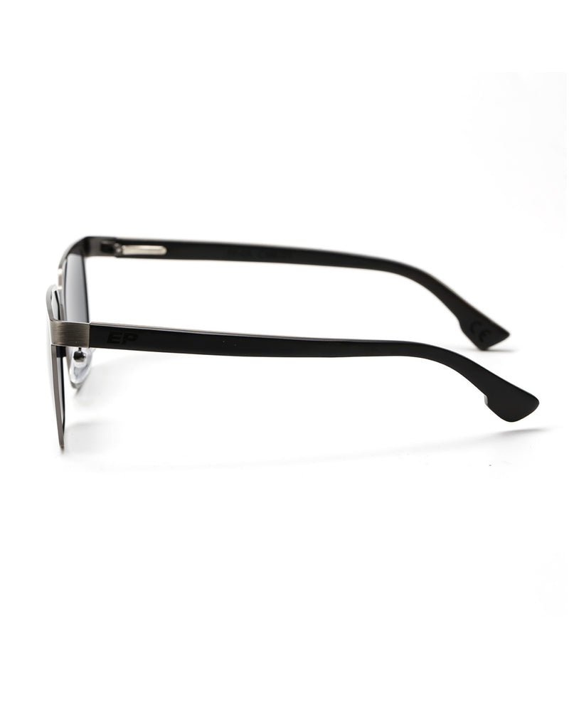 Electric Pukeko Sunglasses - Silver Frames with Grey Polarised Lenses & Dark Wood Arms