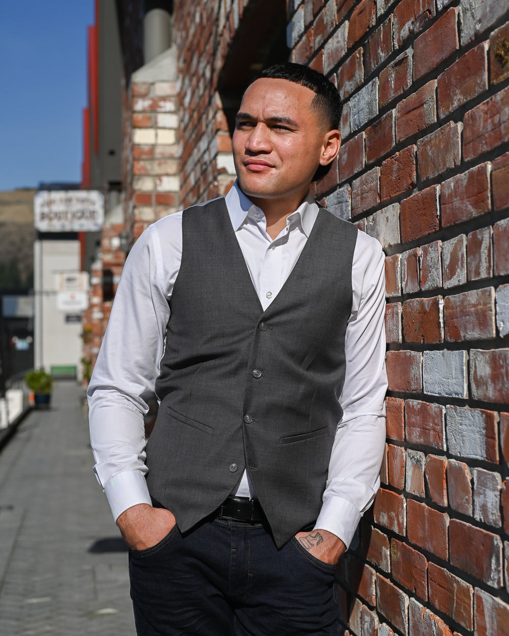 Black shirt and waistcoat best sale