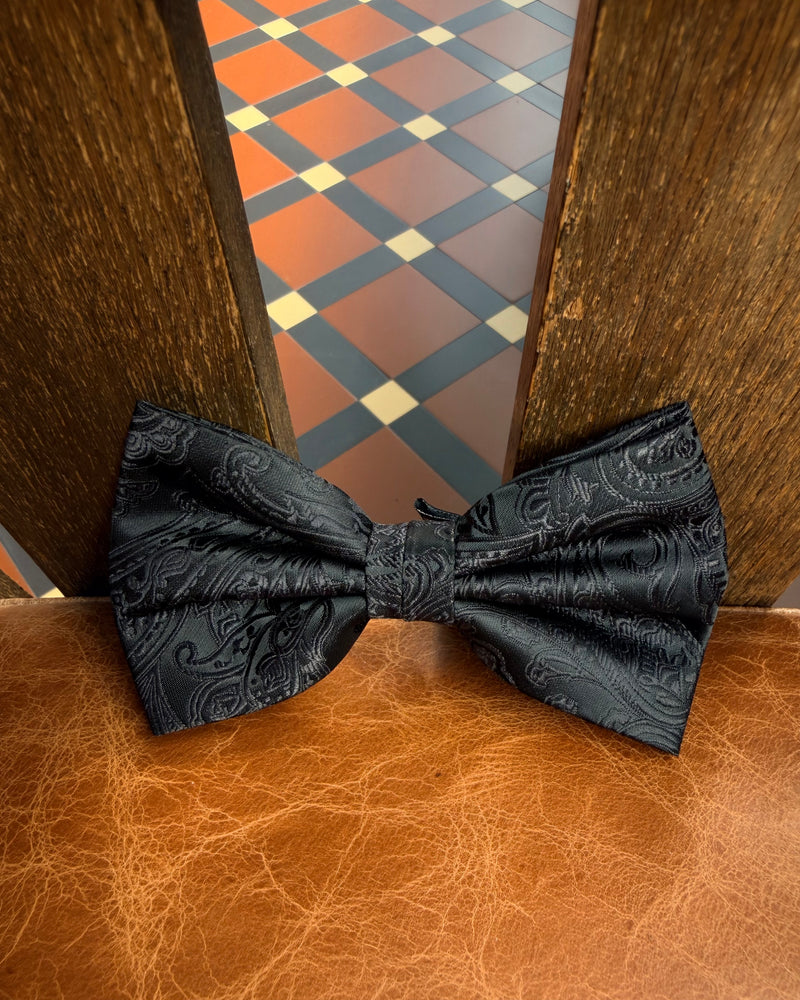 Black Paisley Bow Tie