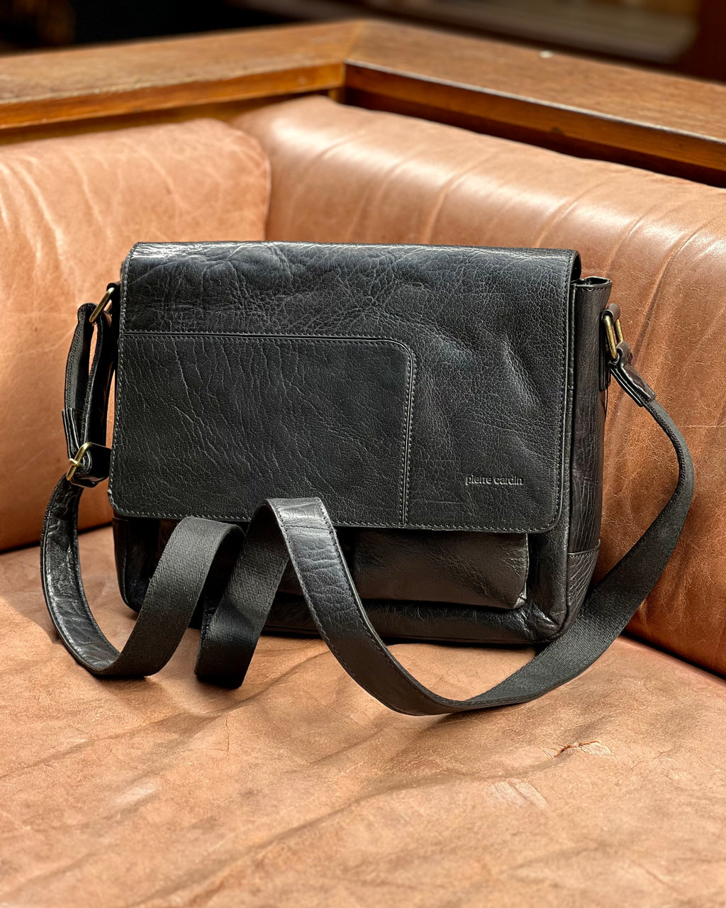 Pierre Cardin | Shoulder Bag | Genuine Leather | Black