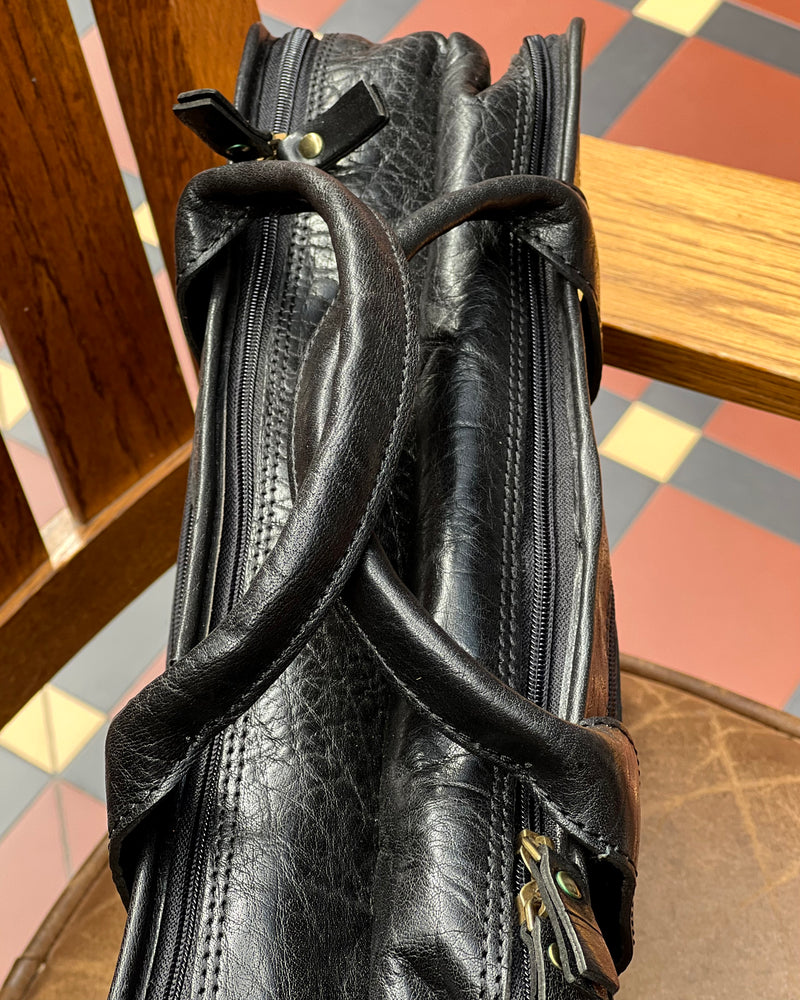 Pierre Cardin | Large Satchel | Genuine Leather | Detachable Shoulder Strap | Black