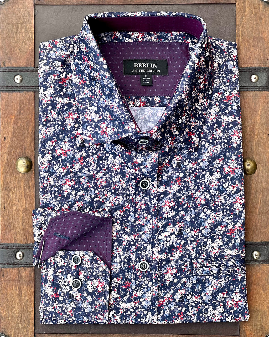Berlin | Long-sleeve Shirt | 100% Cotton | Purple