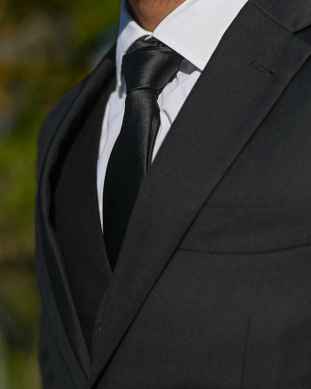 Black Silk-look Tie