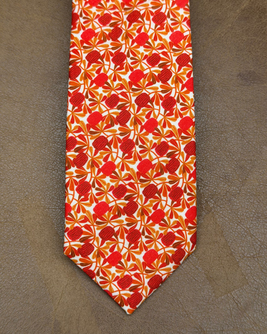Buckle | Tie & Matching Pocket Square | Orange & Red