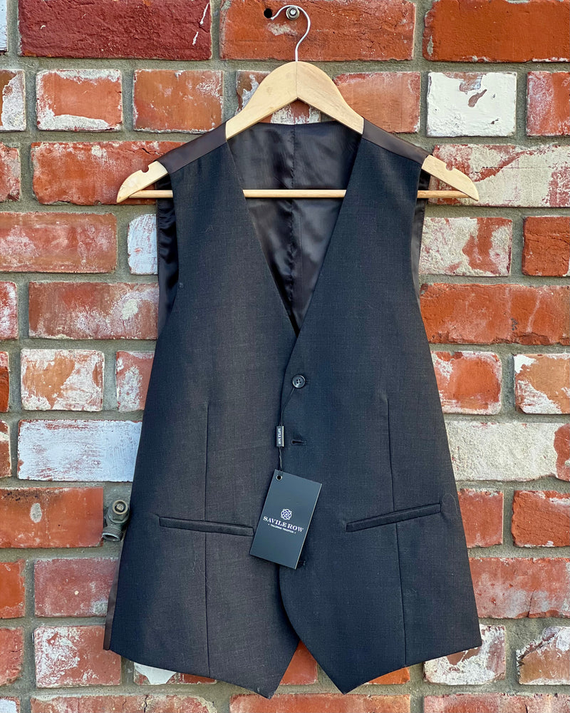 Stylish merino wool waistcoat by Savile Row - Charcoal