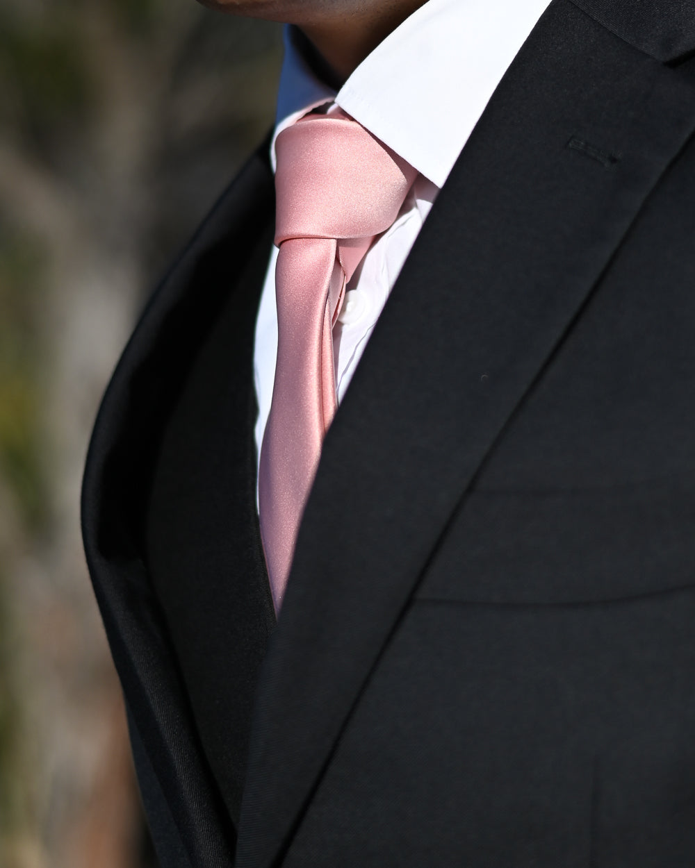 BLACK TIE HIRE - Dark Pink Silk-Look Tie