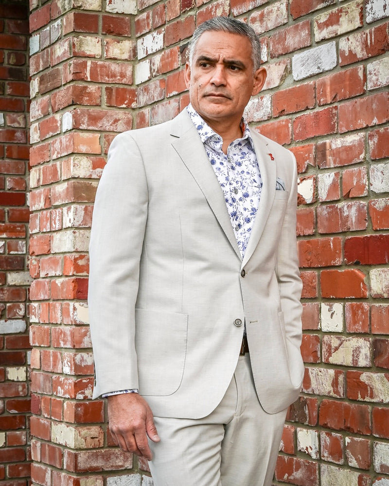 Savile Row | Linen-Wool-Mix Suit Jacket | Asher SL3 | Salt