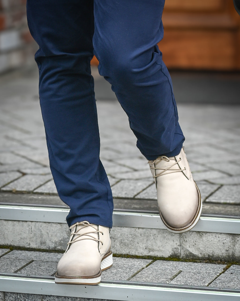 Ferracini | Lace-up / Zip-up Boots | Genuine Leather | Cream