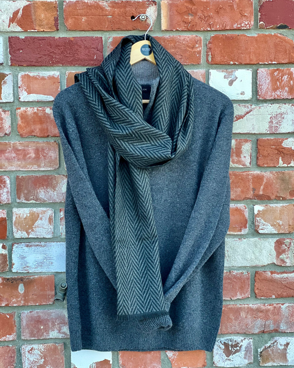 AUTN | Men's Patterned Scarf | Wool-Cotton Blend