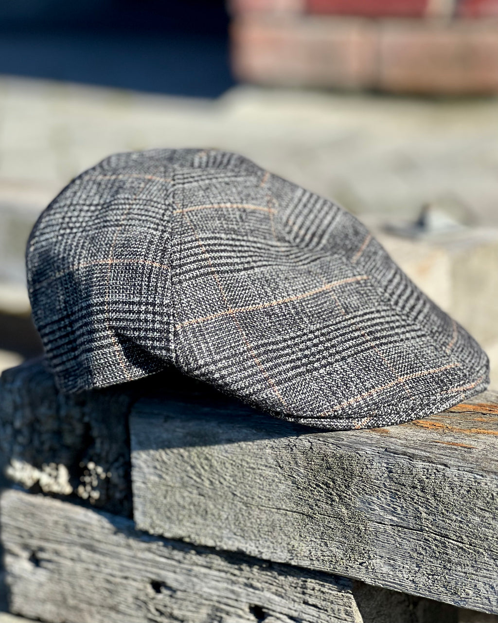 AUTN Australia | Flat Cap | Charcoal-tan Check | Wool-blend