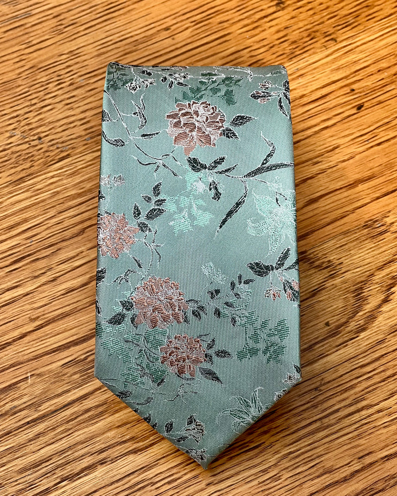 Silandro | Pure Silk Tie | Green Floral