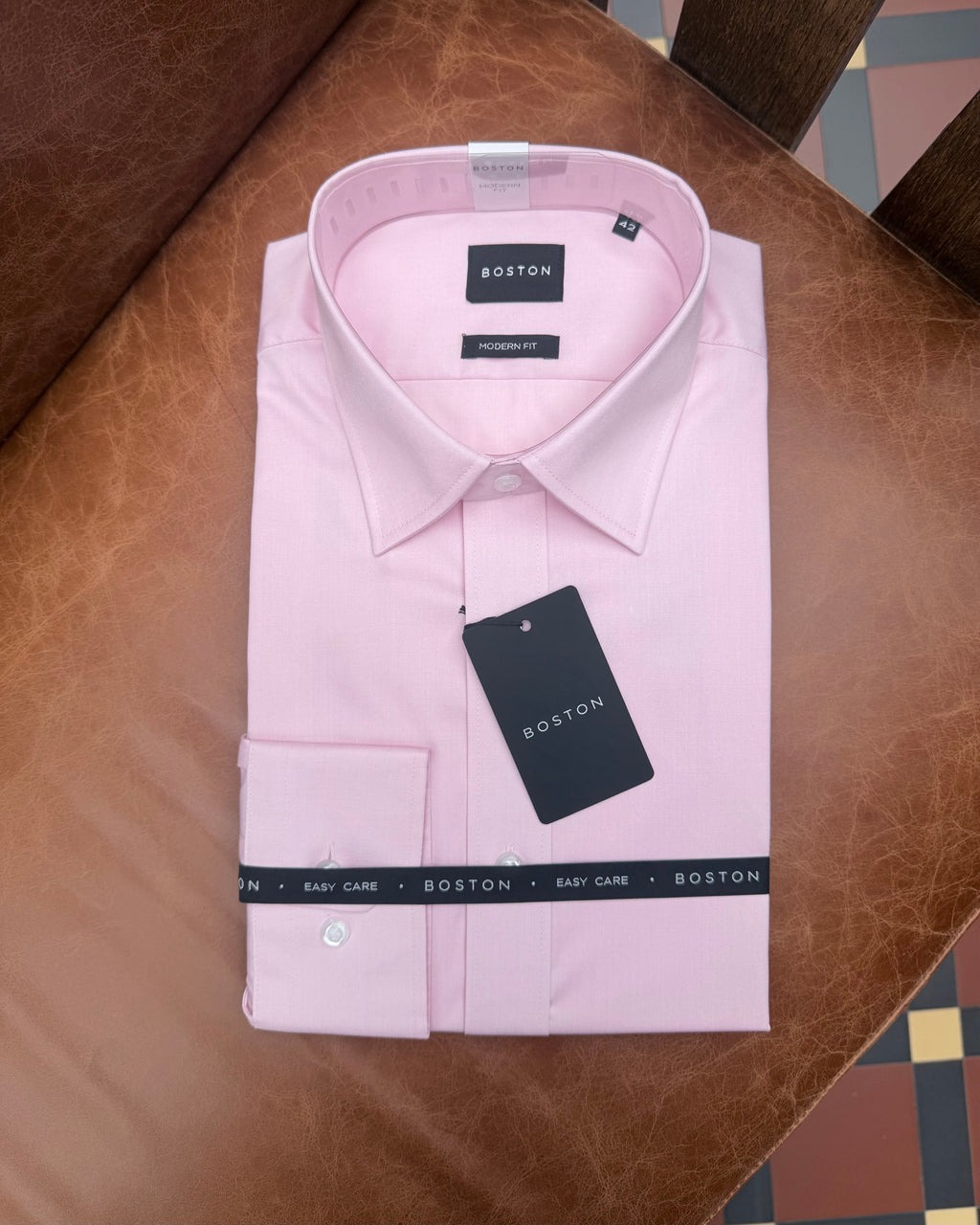Boston | Liberty Plain Collar Dual Cuff Business Shirt | Pink