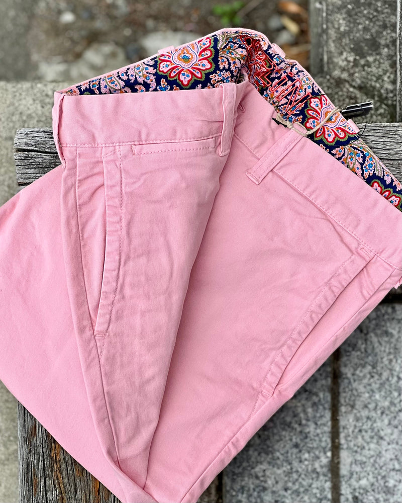 Berlin | Havana Shorts | Stretch Cotton Blend | Pink with Contrasting Cuffs