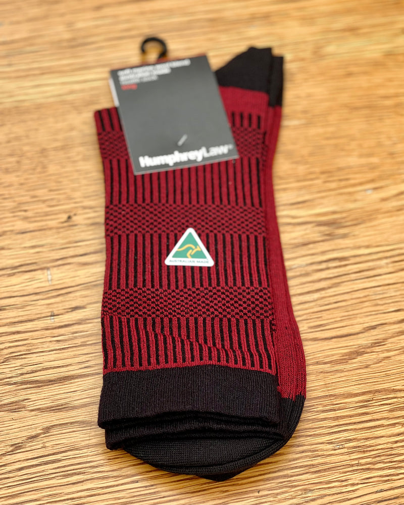 Humphrey Law | Merino Wool Health Socks | Red & Black | 1 pair