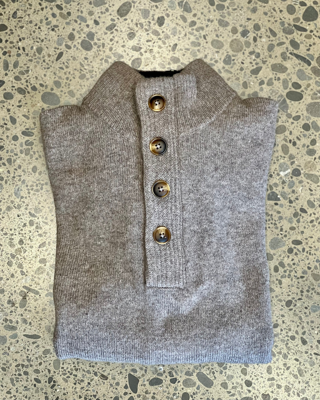 Berlin | Pure Lambswool 3/4 Zip-Neck Jumper | Oatmeal