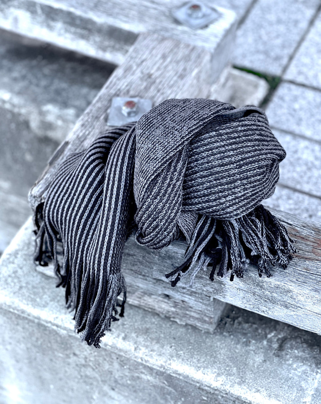 AUTN Australia | Black and Grey Striped Scarf