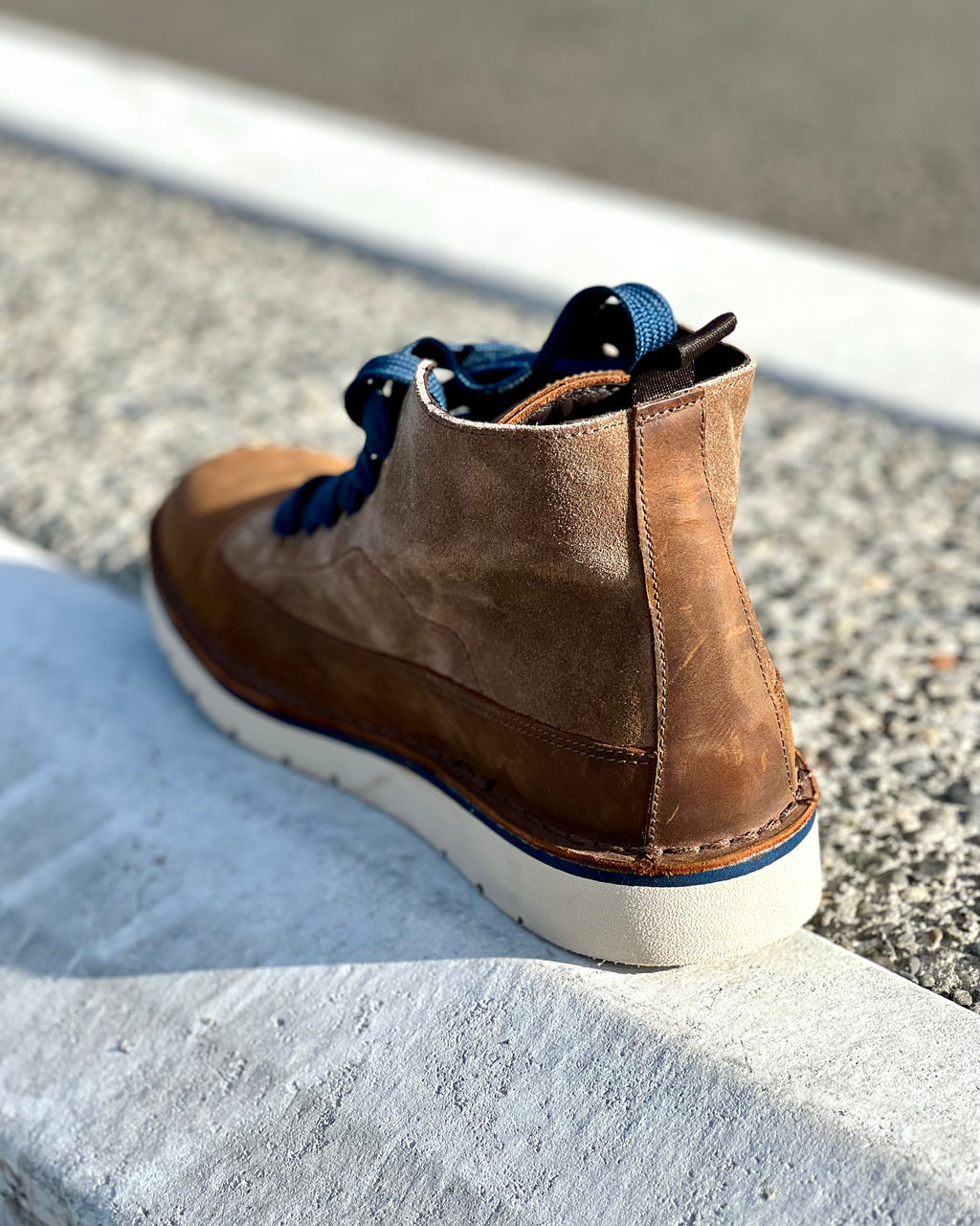 Two-tone suede leather mens casual boot - now on clearance