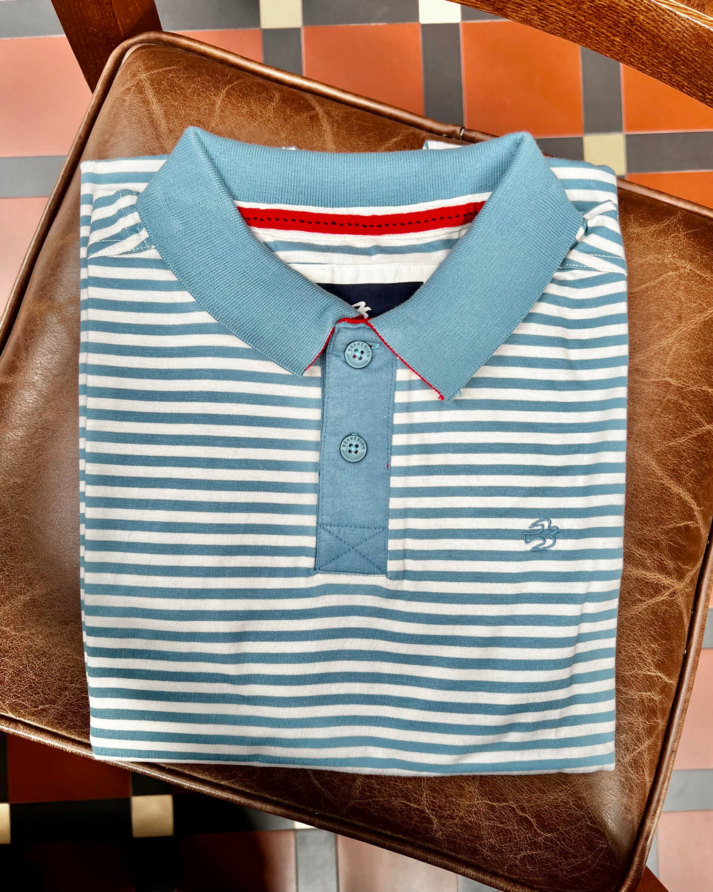 Brakeburn | Polo Shirt | Smoke-blue Stripe