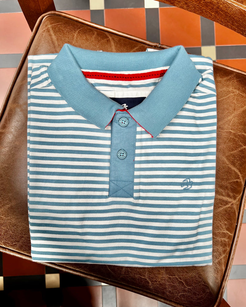 Brakeburn | Polo Shirt | Smoke-blue Stripe