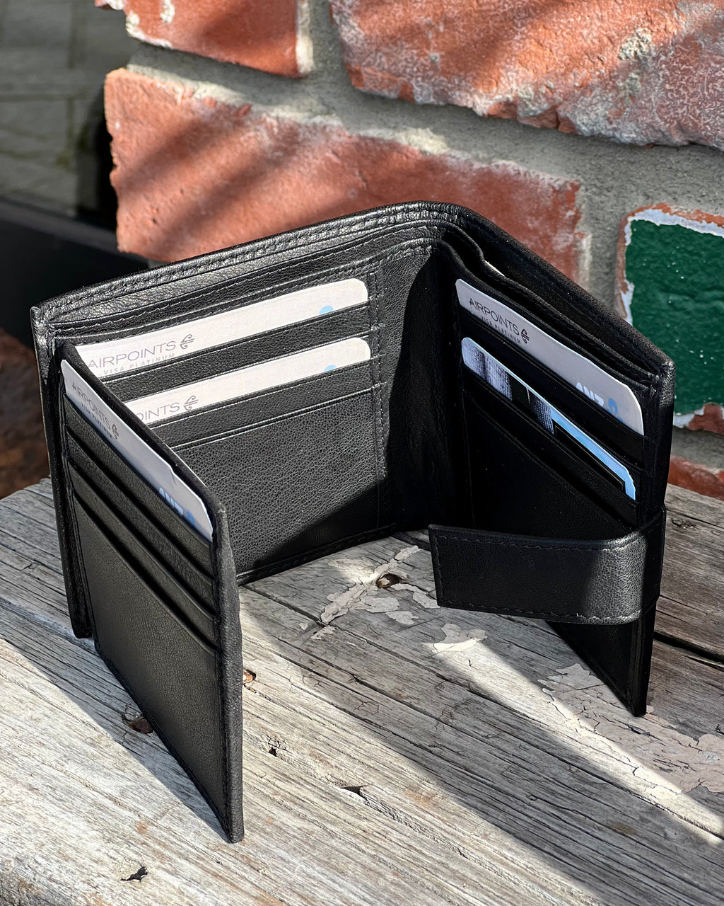 Baron + Buxton | Genuine Leather Tab Wallet | Black