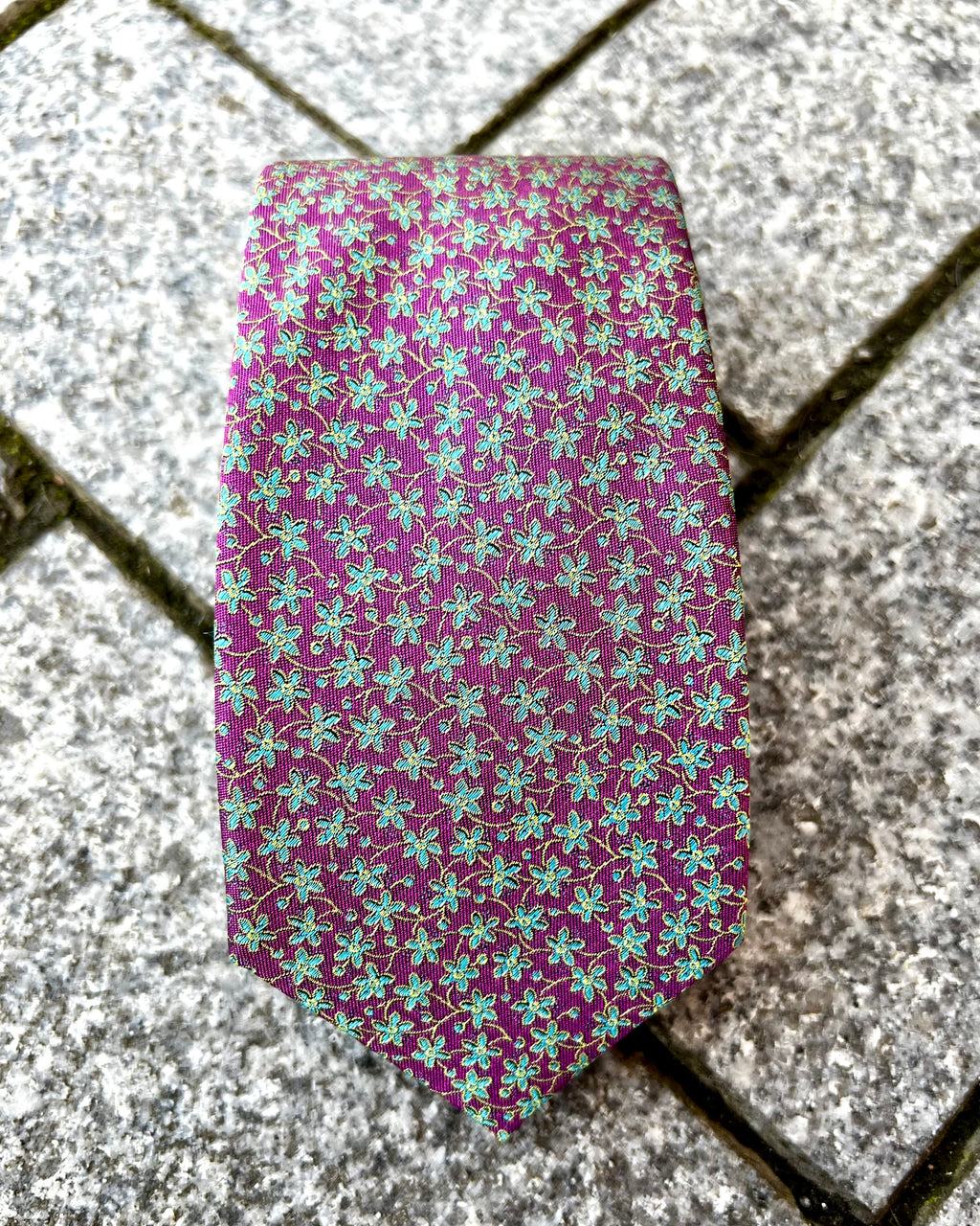 Silandro | Pure Silk Tie | Micro-florals on Pink Background | CLEARANCE