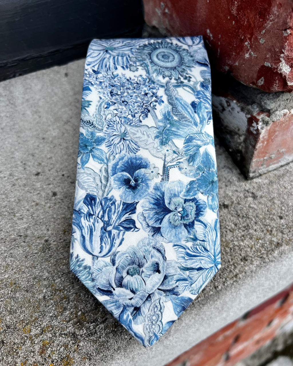 Parisian with Liberty | Blue Floral NeckTie | Liberty Tana Lawn