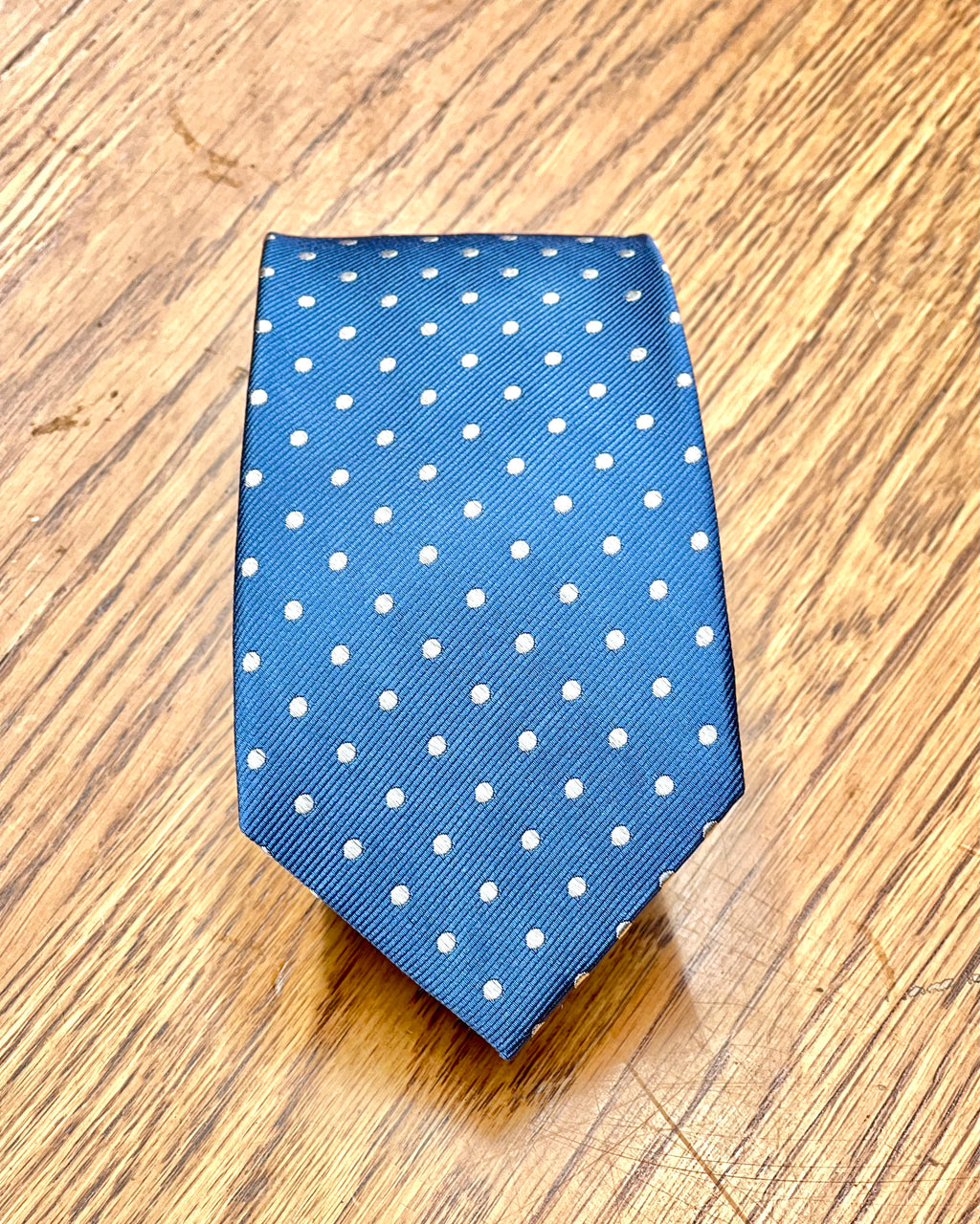 Michel Rouen | Pure Silk Tie | Sky Blue with White Dots