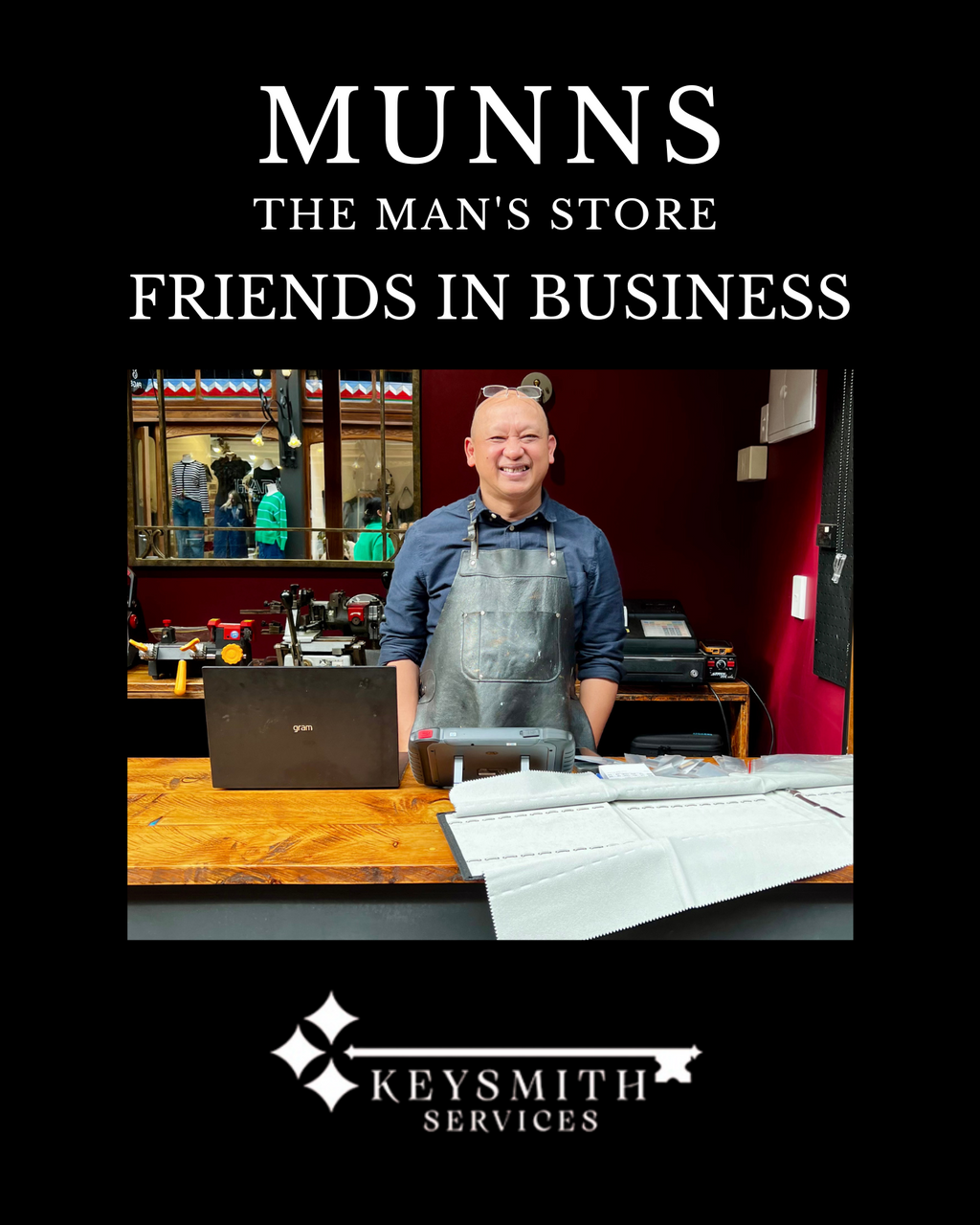 Friends in Business | Keysmith Services | Keycutting - Shoe Repairs - Watch Repairs