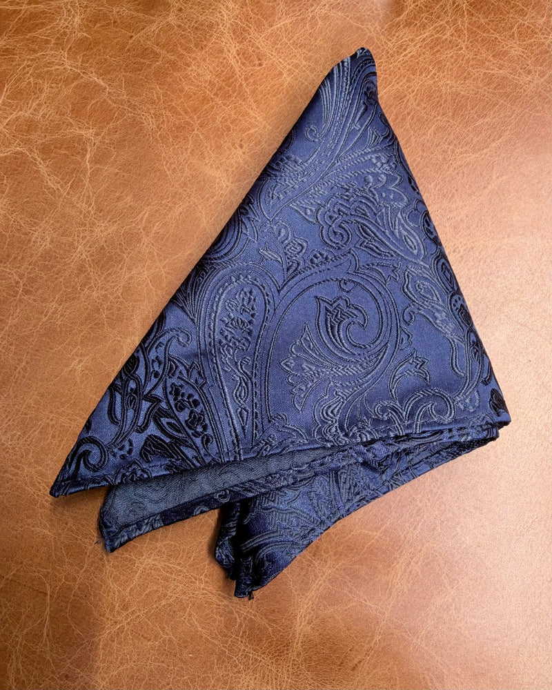 Pocket Square | Navy Paisley