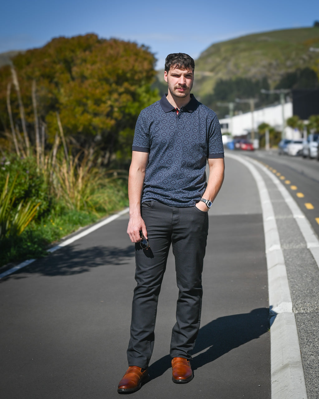 Brakeburn | Polo Shirt | Navy Tile