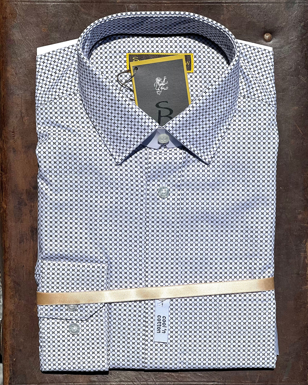 Long-sleeve cotton mens shirt by Savile Row