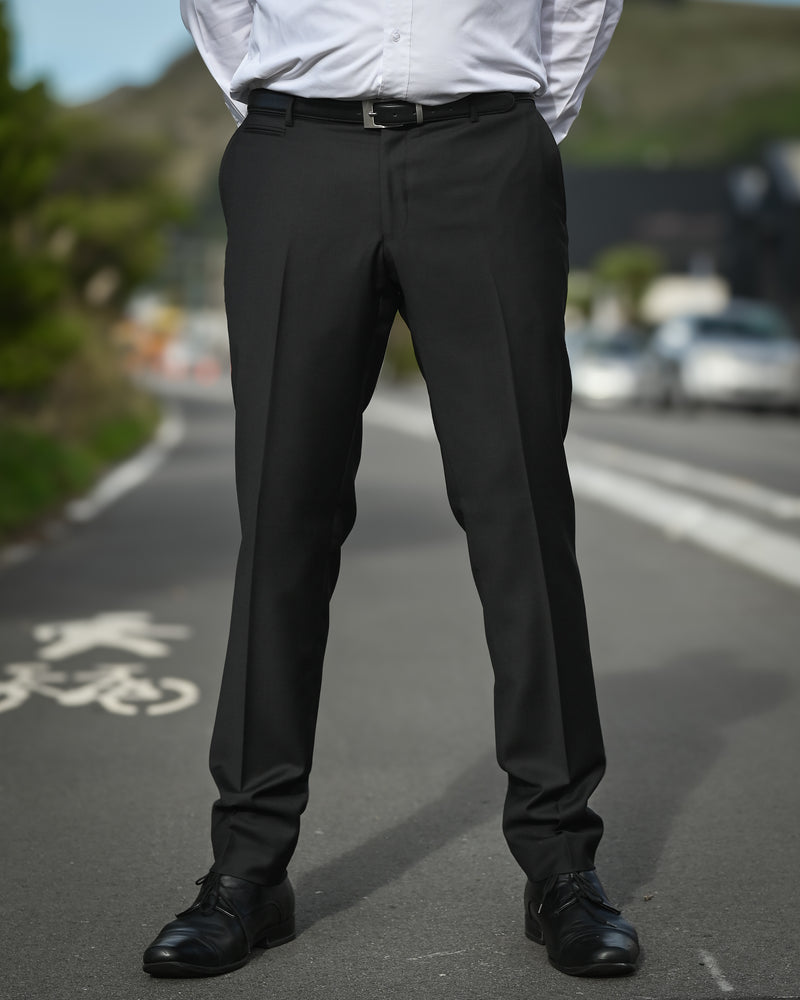 Savile Row | Pure Wool Suit Trousers | D9 - Black