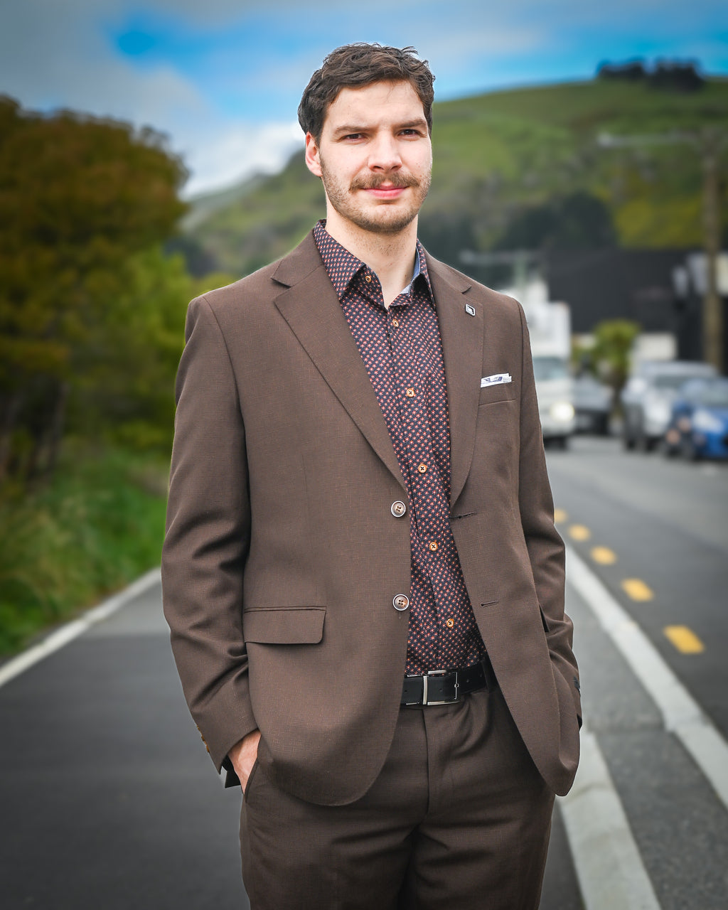 Savile Row | Linen-Wool Suit Jacket | Brown