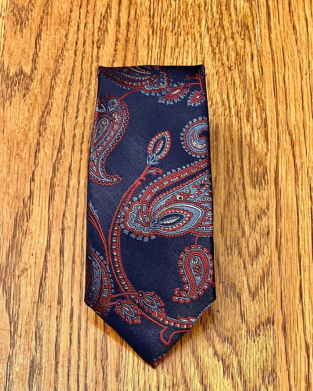 Silandro | Pure Silk Tie | Blue and Terracotta Paisley