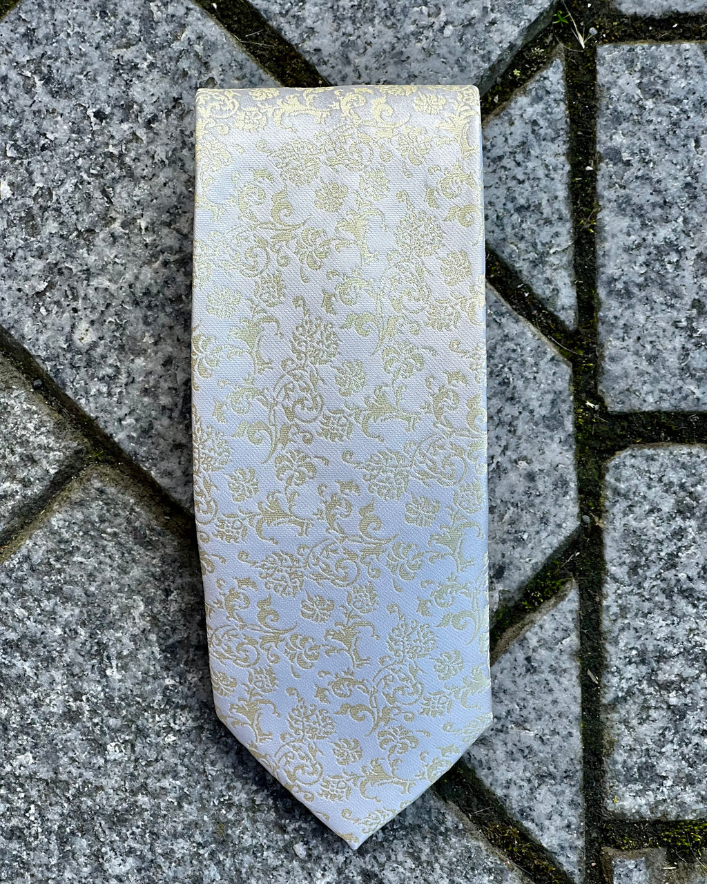 The Tie Company | White & Gold Floral Tie | Polyester