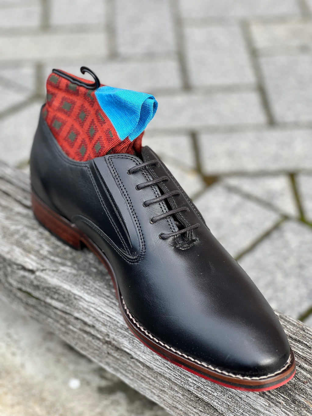 Visconti Socks | Cotton Blend | 1 pair | Orange & Brown Check