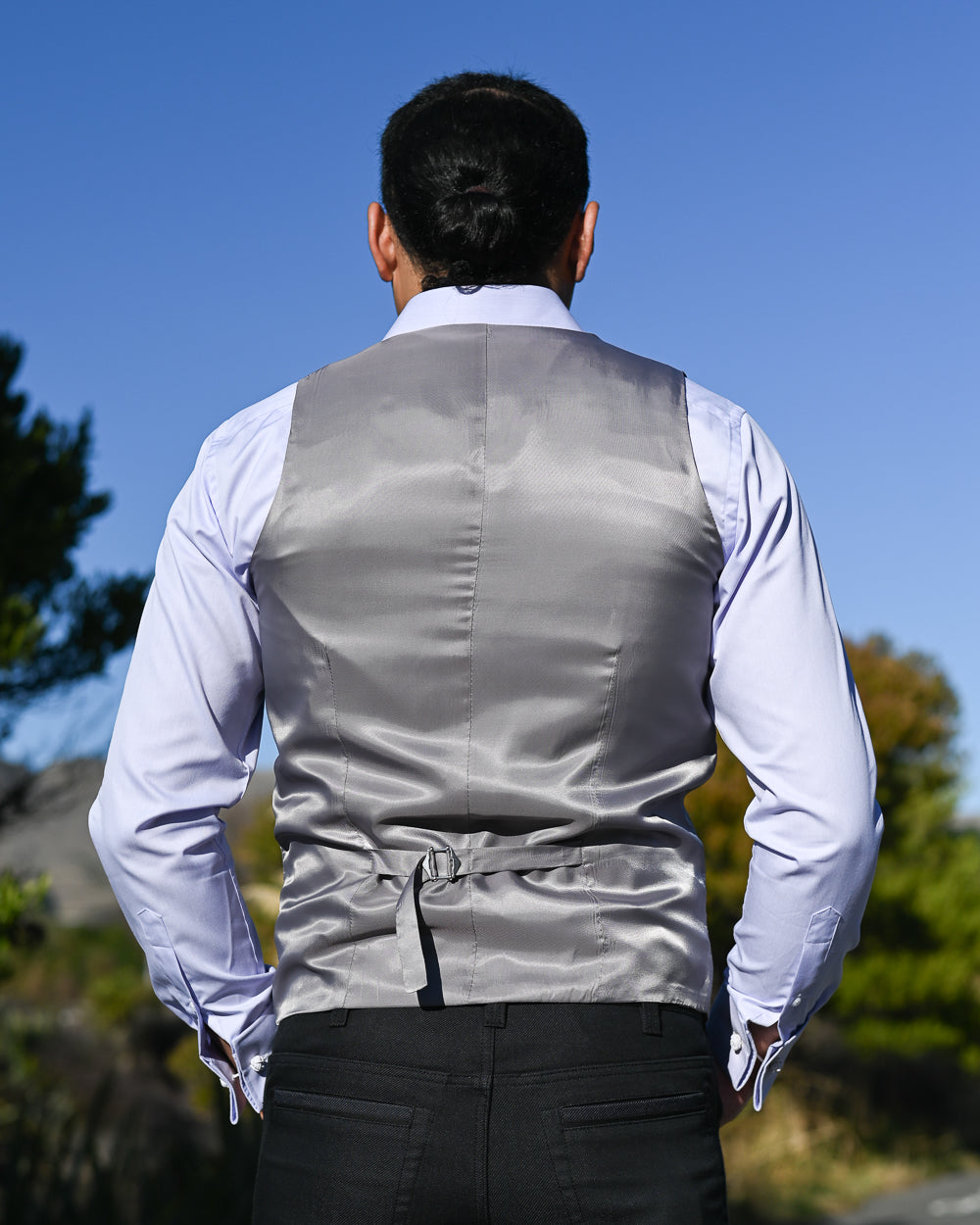 SCHOOL BALL-FORMAL SUIT HIRE | Savile Row | 'Chrome' Waistcoat | Light Grey