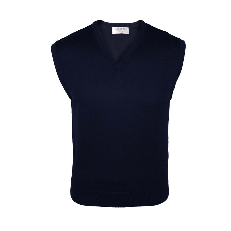 Silverdale | Fine Merino Wool Vest | Dark Navy