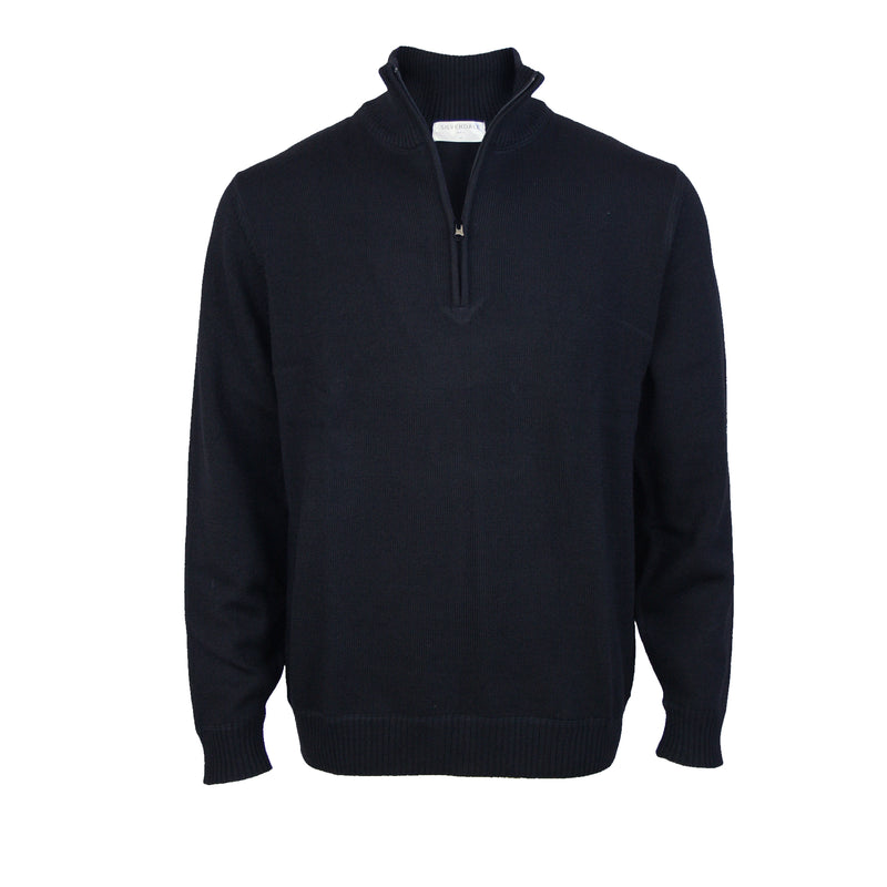 Silverdale | Pure Wool Pullover With 1/4 Zip | Dark Navy