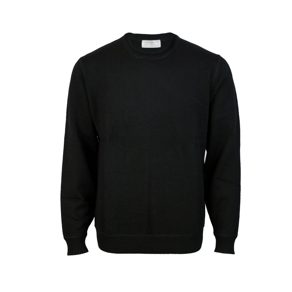 Silverdale | Pure Wool Crew Neck Pullover | Black