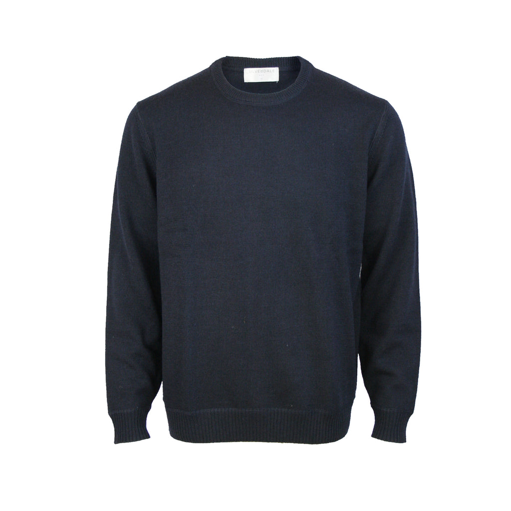 Silverdale | Pure Wool Crew Neck Pullover | Dark Navy