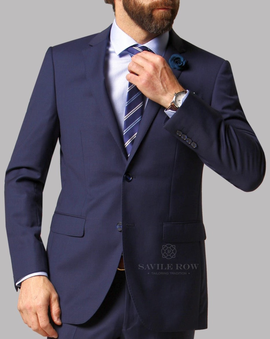 Pure wool Savile Row Blue Suit Jacket