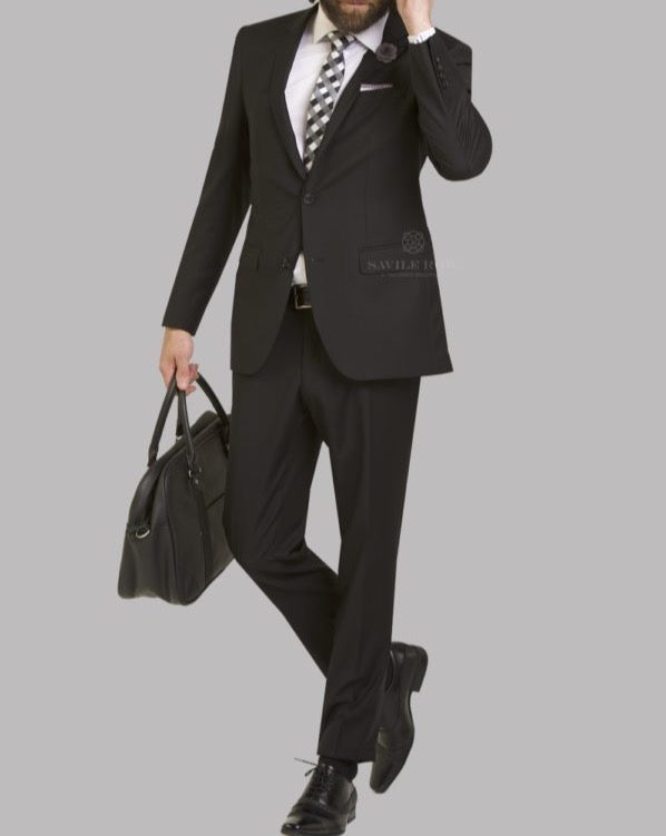 Savile Row | Merino Wool Suit Jacket | D9 - Black