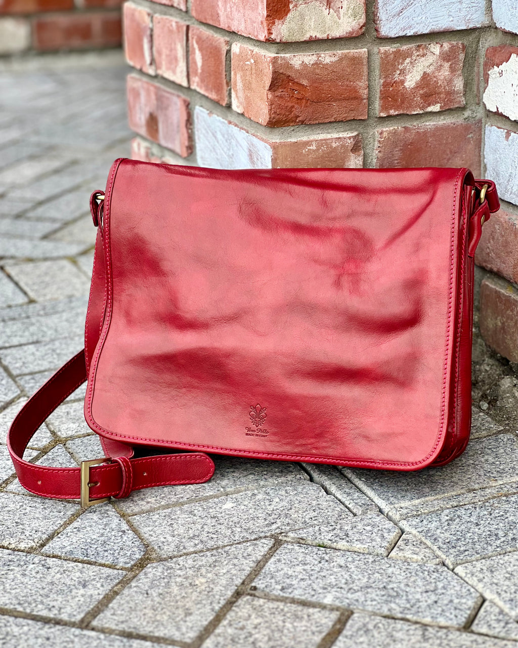 Emporia Italia | Red Satchel | Genuine Leather | Large