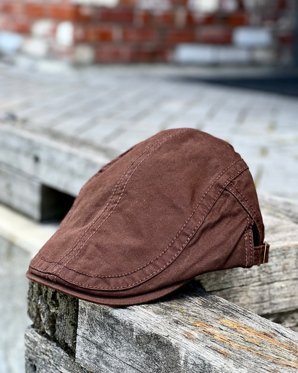 Cotton cheesecutter cap by Electric Pukeko - Brown